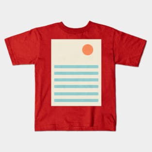 Minimal Sun Water Stripes Kids T-Shirt